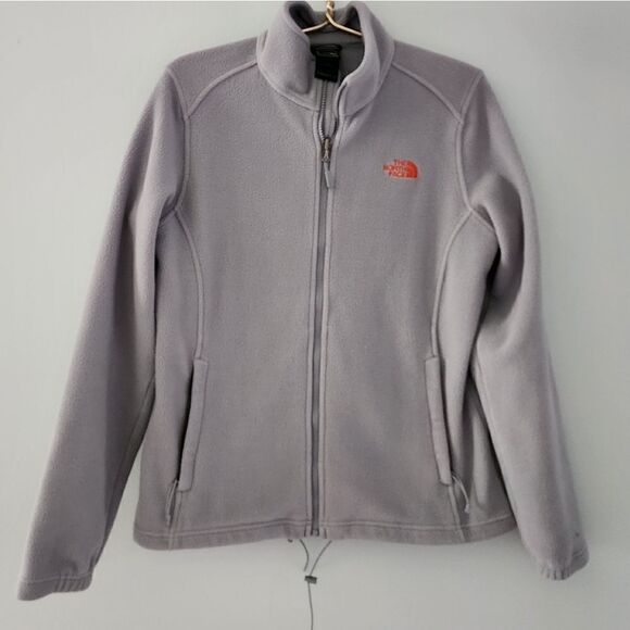 The North Face Jackets & Blazers - North Face Sweater Womens Large Gray Orange Fleece Full Zip Jacket Outdoor Layer